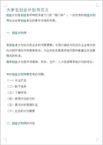 創(chuàng)業(yè)創(chuàng)新計劃書(大學生版)