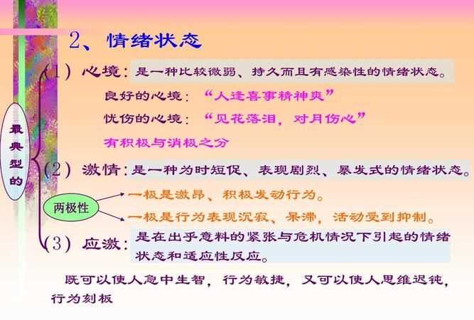 情緒狀態(tài)的三種類型及其表現(xiàn)