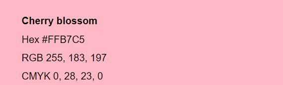 粉色分類，粉色分類及顏色示意圖？圖13