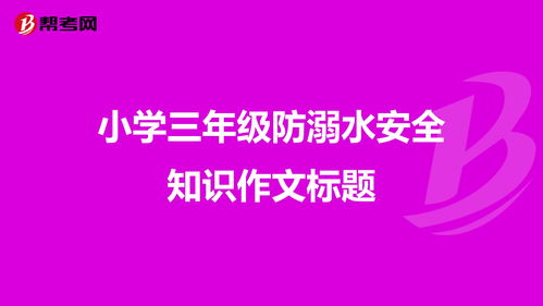 三級安全知識的征文