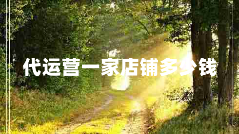 代運(yùn)營一家店鋪多少錢