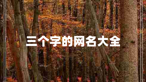 三個(gè)字的網(wǎng)名大全