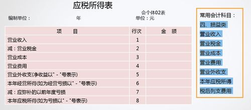 個體工商戶的會計科目