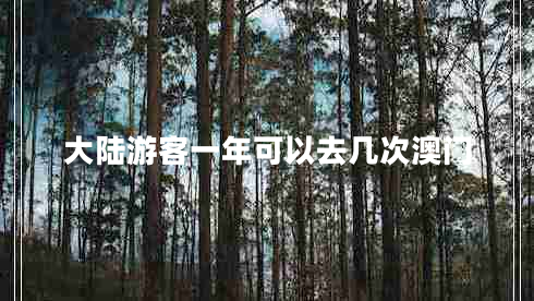 大陸游客一年可以去幾次澳門