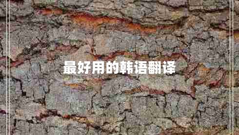最好用的韓語翻譯