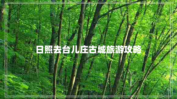 日照去臺兒莊古城旅游攻略