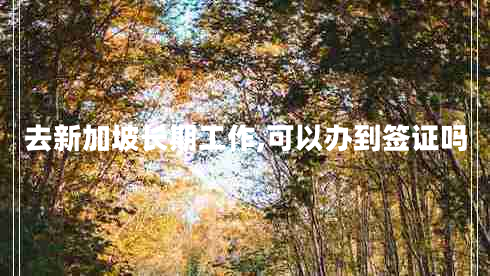 去新加坡長期工作,可以辦到簽證嗎