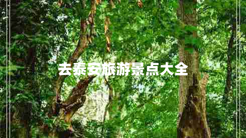 去泰安旅游景點(diǎn)大全