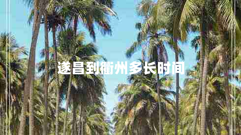 遂昌到衢州多長時(shí)間