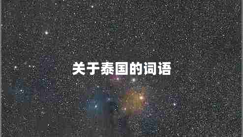 關(guān)于泰國的詞語