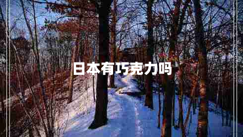 日本有巧克力嗎