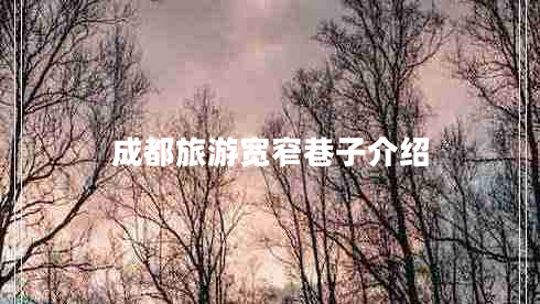 成都旅游寬窄巷子介紹