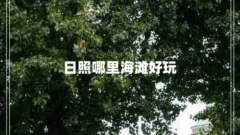 日照哪里海灘好玩 日照哪里海灘好玩