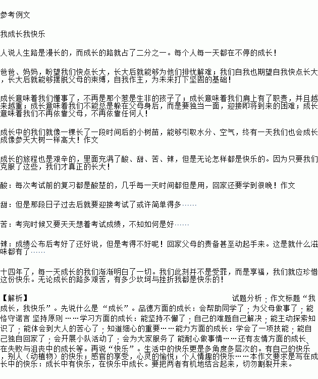 作文成長(zhǎng)中的是600字作文開頭和結(jié)尾
