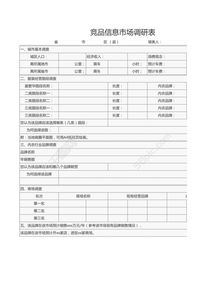 市場(chǎng)調(diào)查報(bào)告表格模板(市場(chǎng)調(diào)查報(bào)告模板)