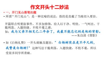 開門見山小學(xué)作文開頭作用