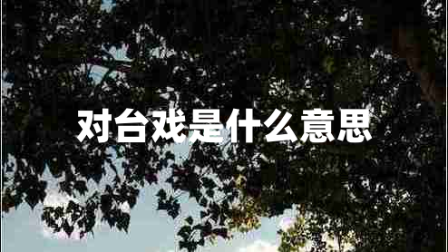 對(duì)臺(tái)戲是什么意思