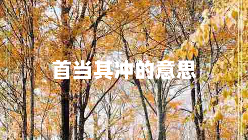 首當其沖的意思