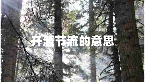 開源節(jié)流的意思