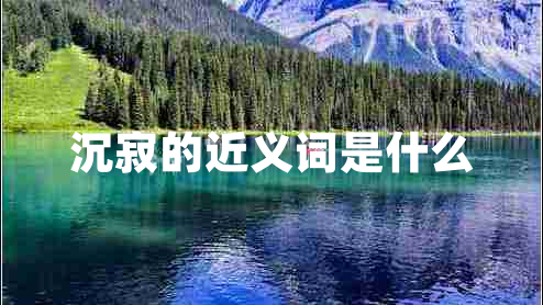 沉寂的近義詞是什么