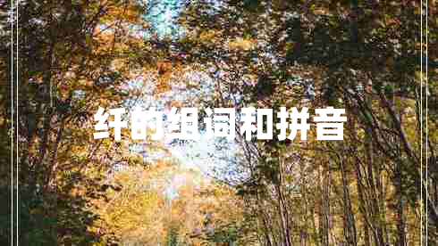 纖的組詞和拼音