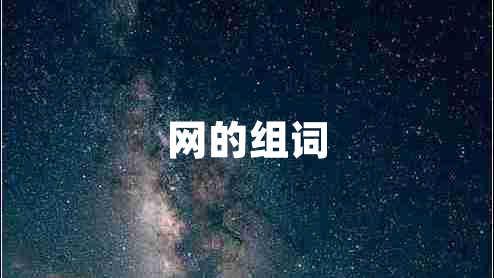 網(wǎng)的組詞