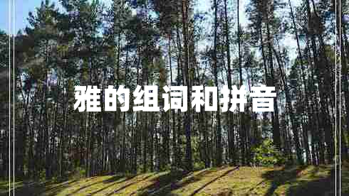 雅的組詞和拼音