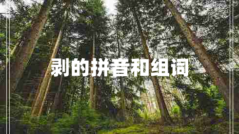 剝的拼音和組詞