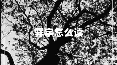 霽字怎么讀