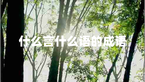 什么言什么語的成語