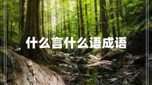 什么言什么語(yǔ)成語(yǔ)