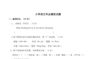小學畢業(yè)語文基礎知識試卷